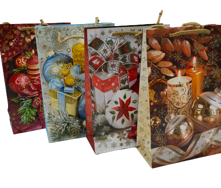 Vianočný papier darčeková taška Santa Claus MIX 160x70x240 10 ks
