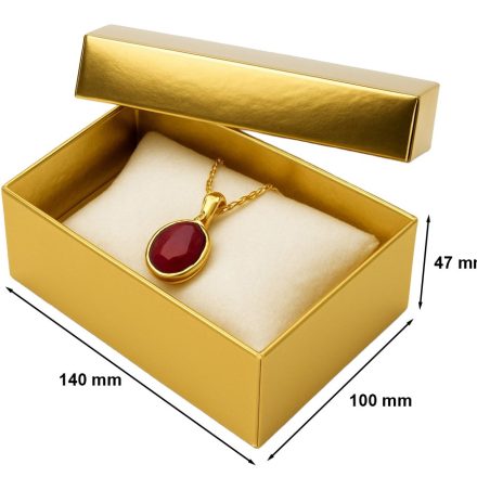 Zlatá darčeková krabička laminovaná A6 pre darček 140x100x47 mm
