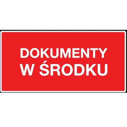 Informačné nálepky Dokumenty v červenej farbe 100x50 mm 100 ks