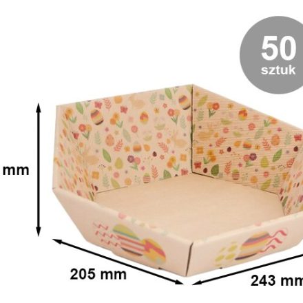 Veľkonočné zásobníky WIOSNA Potlačený sulfátový papier 243x205x100 mm - 50 ks