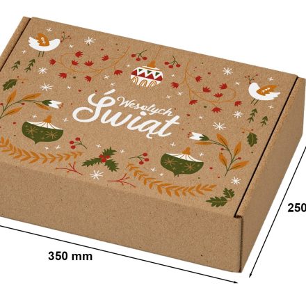 Kartónová vianočná darčeková krabička 350x250x150mm Veselé Vianoce.