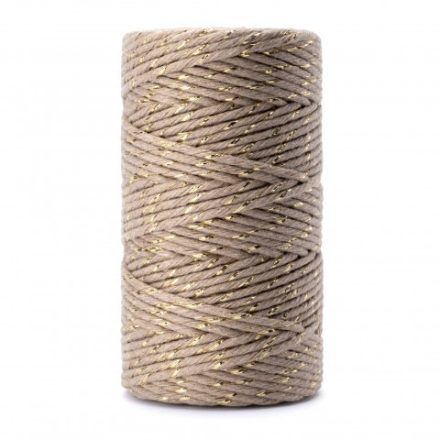 Bavlníkový kábel zdobený pre macroma zlato-prírodné 2 mm 100 g 45 m