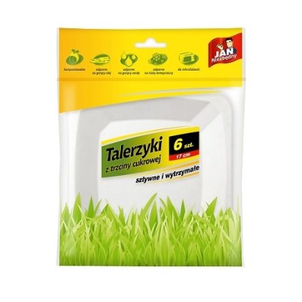 jednorazové dosky z trstinovej buničiny 17 cm biele 6 ks