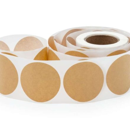 Okrúhle nálepky EKO sulfátové svetlé Fi štítky 50 mm 250 ks na kolieskach