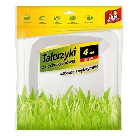 jednorazové dosky z trstinovej buničiny 25 cm prírodná 4 ks