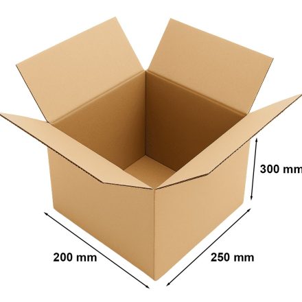 Papierová lepenka 250x200x300 mm škatuľka 5-vrstvová BC hnedá