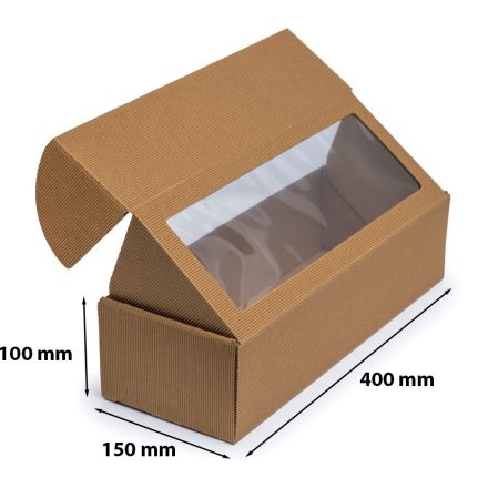 Dekoratívny box s oknom EKO Potiahnuté lepenkou 400x150x100 mm F427