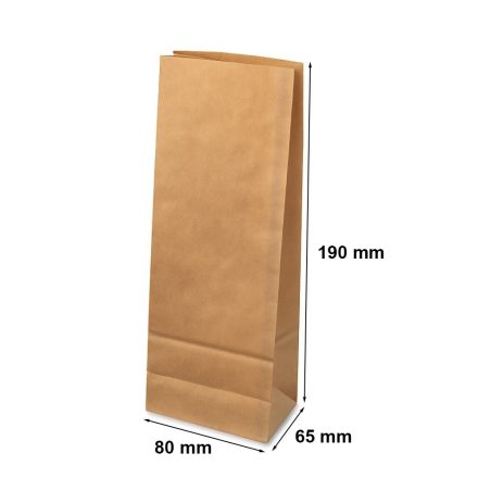 Papierové tašky organické hnedé bloky 80x65x190 mm bez držadiel