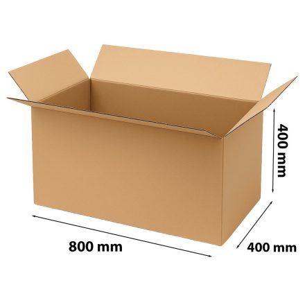 Škatuľka s paletovými klapkami 800x400x400 mm BC560 hnedá krabica 5-vrstvová