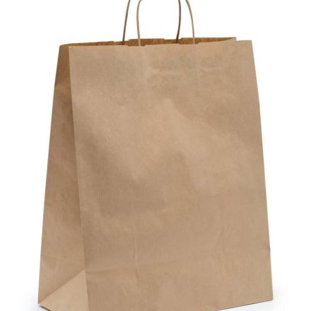 Papierová taška s bronzovým držiakom na popruhy 240x100x320 mm 250 ks