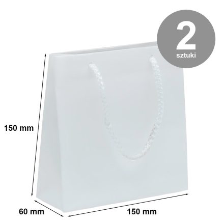 Ozdoba papierových vreciek 150x60x150 Biele rebrá - balenie 2 ks