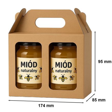 Kartónová škatuľa s oknom 174x85x95mm če 2 medové poháre F217