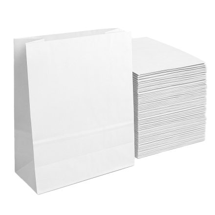 Organické papierové vrecko so spodnou časťou 120x90x320 biele 100 ks