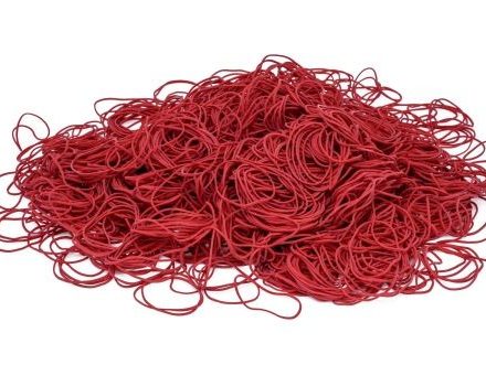 Recepty z červenej gumy 20 mm 1,5 x 1,2 mm 1 kg