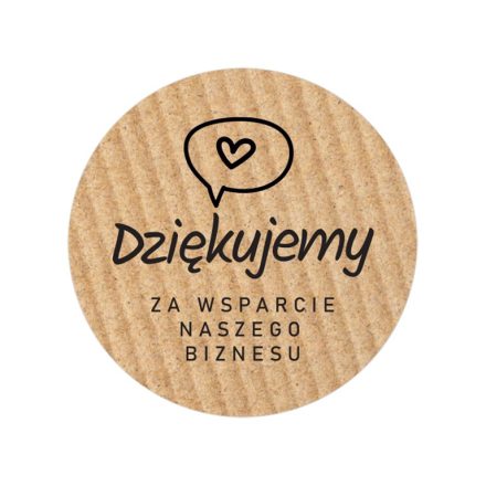 Kolové nálepky Kraft Ďakujeme za vašu podporu 35 mm 200 ks na kolieskach