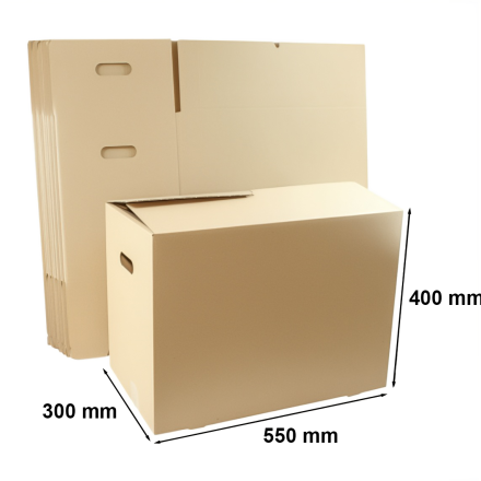 Veľké silné pohybujúce sa kartóny s rukoväťou 550x300x400 mm 10 ks