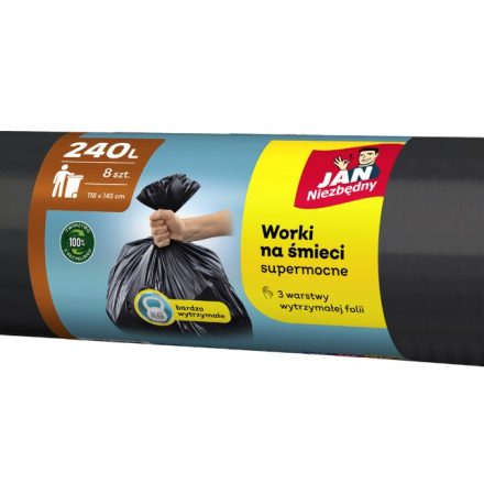 John, nevyhnutné vrecia na odpad LDPE čierna 240 l 8 Pevný kus
