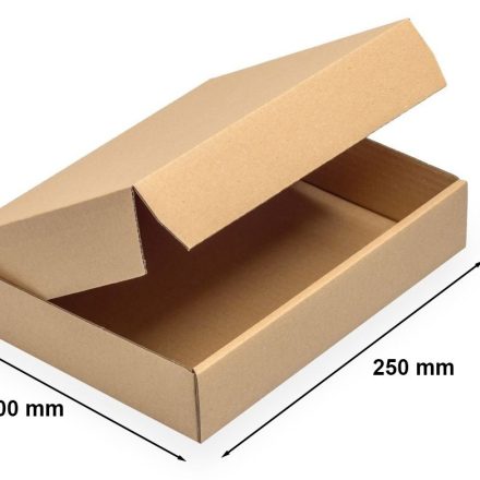Kartónová hraničná škatuľka hnedá 250x200x50mm Fefco 426