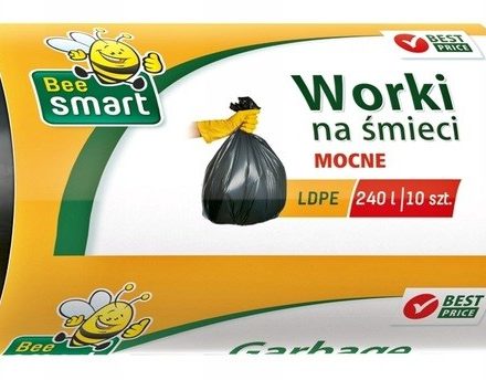 Včela Smart čierna odpadkové tašky LDPE 240 l, 10 ks - silné a priestranné
