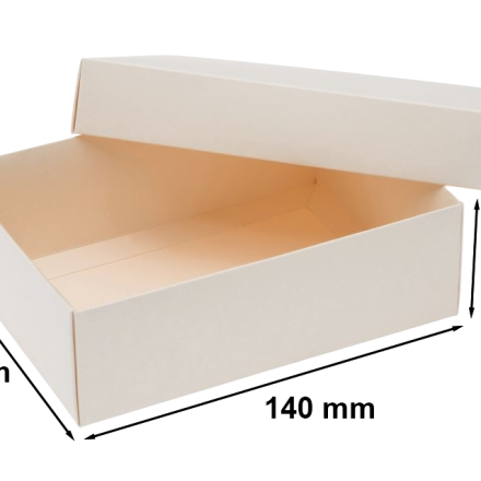 Dekoratívny darčekový box z dosky A6 140x100x47 mm biela S