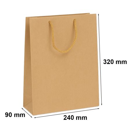 Papierové tašky na hnedé darčeky 240x90x320 s držiakom na kábel