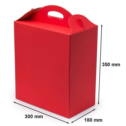 Box s rukoväťou červená F217 dekoratívne pre darček 300x180x350 mm