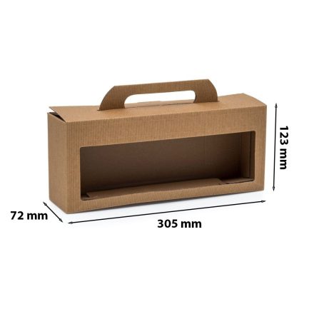 Škatuľa pre 4 medové poháre s oknom 0,35l 305x72x123mm pokrytá
