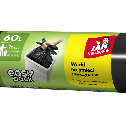 John, nevyhnutné vrecia na odpadky HD Easy-pack čierna 60 l 26 ks