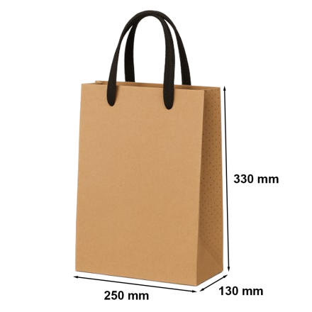Luxe Kraft papierová taška EKO 250x130x330 mm, čierna stuha