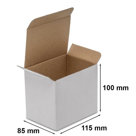 Kartónová hraničná škatuľa na šálku 115x85x100 mm biela F215