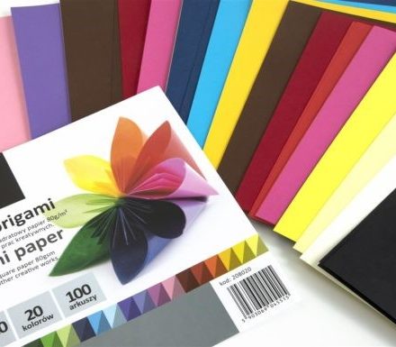 Farebný papier na mix origami 20 farby 20x20 cm 100 Archa. 80 g/m2