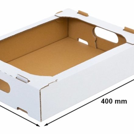 Kartónová hraničná škatuľa 400x300x85 mm B360 F436 biela