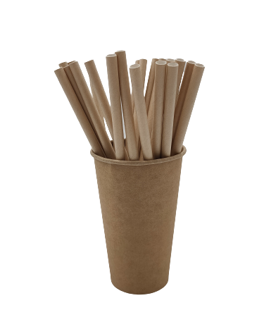 Papierové slamky, hnedé organické sulfátové nite na nápoje 8x210 mm 250 ks