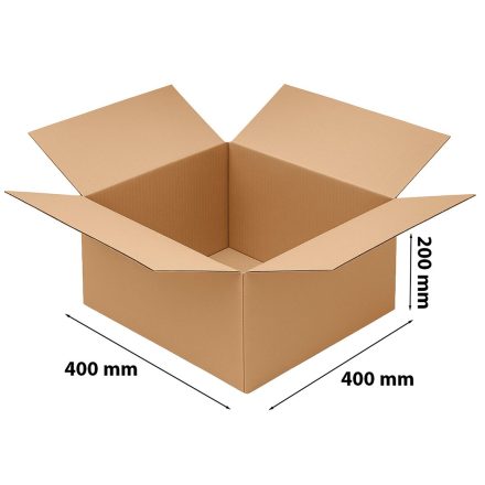 Škatuľka s paletovými klapkami 400x400x200 mm, B vlnová skrinka 360 g/m2