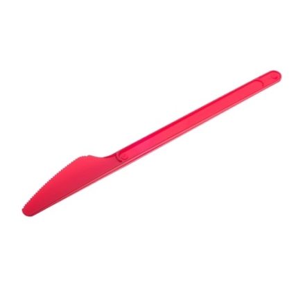 Červené cateringové jednorazové nože 16,5 cm 2,2 g 20 ks