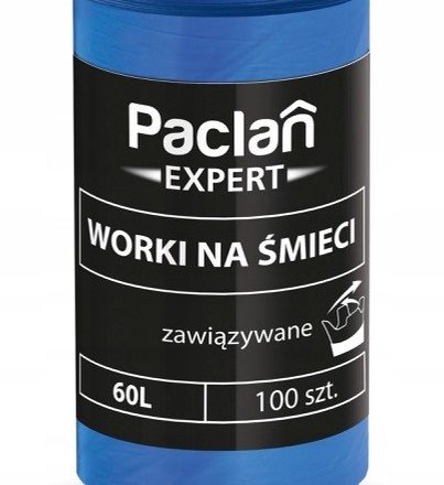 Silné vrecia na odpadky Paclan Expert 60L, viazaný, 100 ks