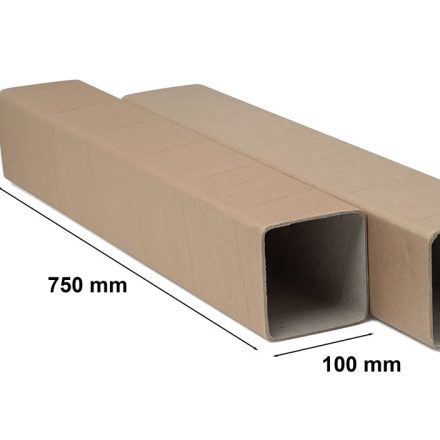 Kartónová rúrka štvorec 100x100 mm, 750 mm, gr. 2,5 mm B1