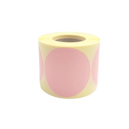 Okrúhle nálepky 60 mm ružový pastel 500 ks vo zvitkoch