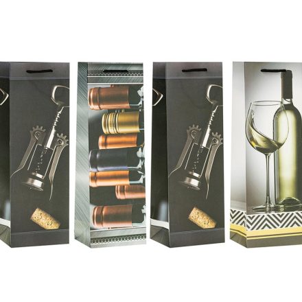 Lux papierový vak na víno a fľaše 12x9x35 cm 12 ks TF-22004-BB