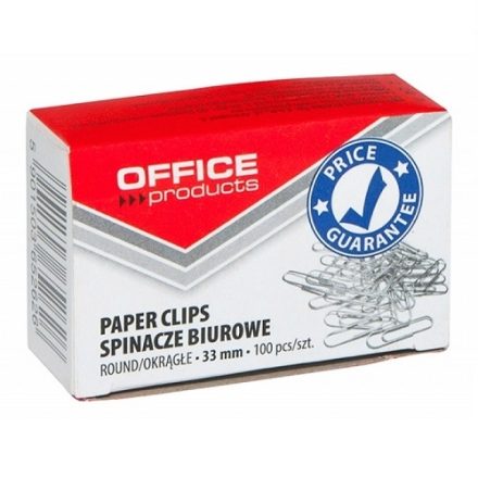 Kancelárske papierové spony 33 mm niklované kovové striebro 100 ks