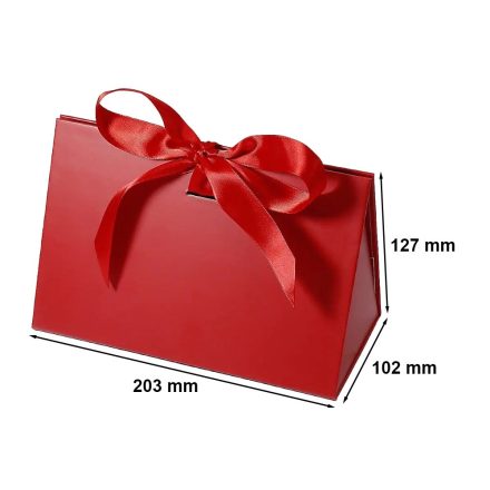 Červený darčekový vak so stuhou 203x102x127 mm, malý darček