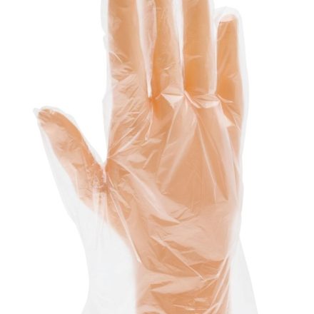 Fóliové rukavice HDPE jedno ochranné transparentné L 100 ks