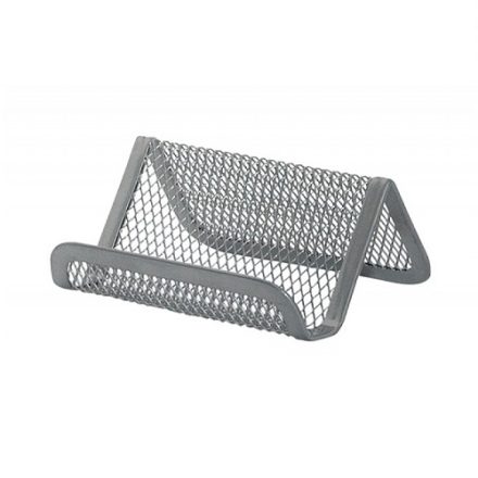 Q-Connect stojan na vizitku vyrobený z kovových strieborných ôk 95x75x45 mm