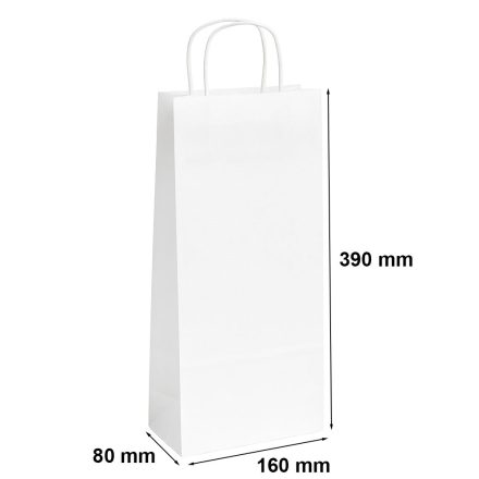 Papierové vrecia na biele fľaše v pásoch 160x80x390 s držadlom