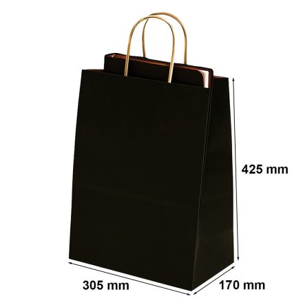 Veľká darčeková taška papierová ornament čierna 305x170x425 mm 23 l