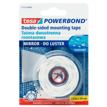 Montážna páska POWERBOND pre obojstranné zrkadlá 19 mm x 1,5 m biele