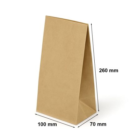 Organický papierový vak 100x70x260 mm hnedá bez držadla