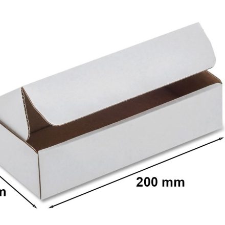 Kartónová hraničná škatuľa 200x100x50 mm FEFCO 426 biele