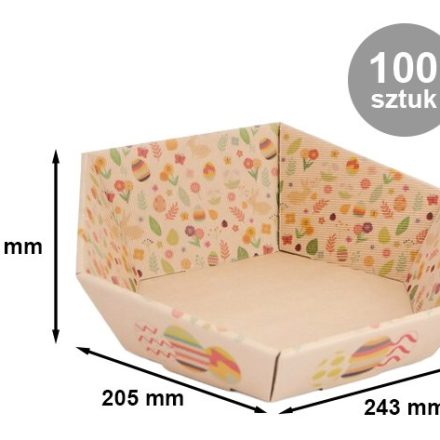 Veľkonočná kartónová tácka WIOSNA 243x205x100 mm - Kit. 100 ks