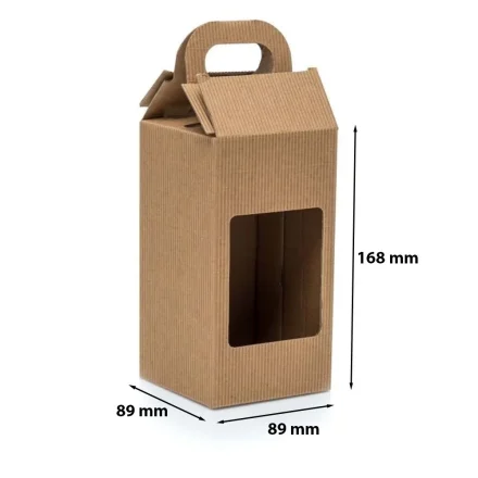 Medová škatuľka 0,9l 89x89x168mm potiahnutý okienkom